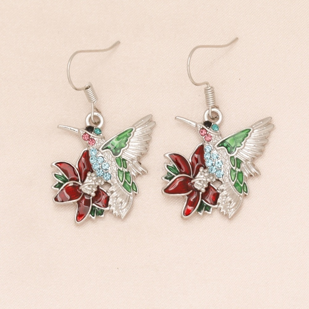 Hummingbird Crystal Earrings Colorful